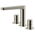 RAK Petit 3-Hole Deck Mounted Basin Mixer Tap, Brushed Nickel Finish - Durable Brass Construction for Modern Bathrooms