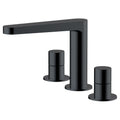 RAK Petit Matt Black 3-Hole Deck Mounted Basin Mixer Tap - Contemporary & Durable Brass Finish