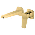 RAK Petit Square Wall Mounted Basin Mixer Tap - Brushed Gold Finish & Single Lever Control