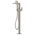 RAK Petit Square Freestanding Bath Shower Mixer Tap with Handset - Brushed Nickel, Solid Brass