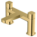 RAK Petit Brushed Gold Square Bath Filler Mixer Tap, Solid Brass, 2-Hole