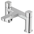 RAK Petit Square Polished Chrome Solid Brass Deck-Mounted Bath Shower Mixer Tap with Handset