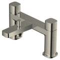 RAK Petit Square Deck-Mounted Bath Shower Mixer Tap, Brushed Nickel, Solid Brass