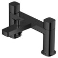 RAK Petit Square Matt Black Deck-Mounted Bath Shower Mixer Tap with Handset