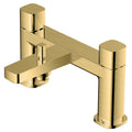 RAK Petit Square Brushed Gold Solid Brass Deck-Mounted Bath Shower Mixer Tap with Shower Kit