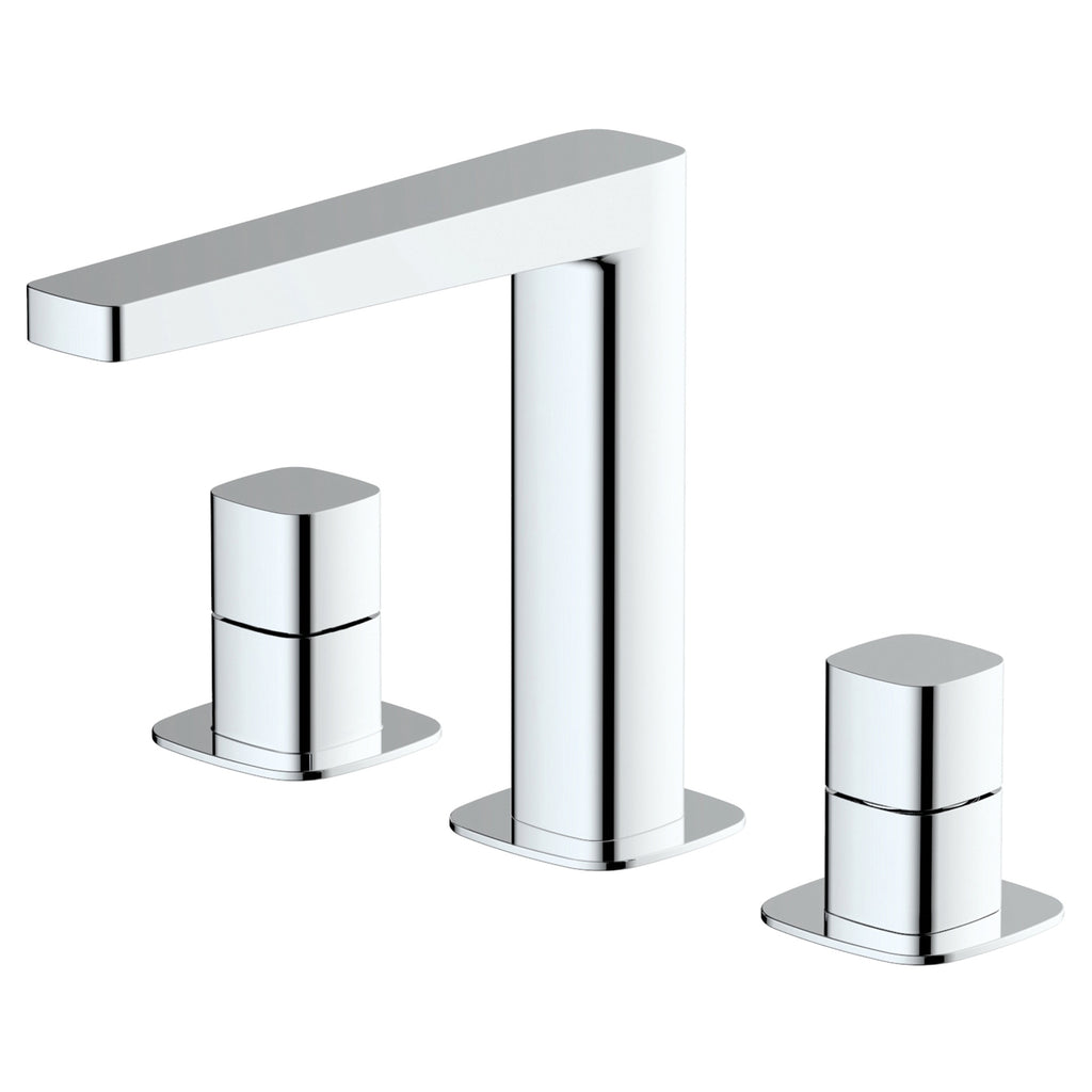 RAK Petit Polished Chrome 3-Hole Deck Mounted Basin Mixer Tap
