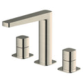 RAK Petit Square Brushed Nickel 3-Hole Deck Mounted Basin Mixer Tap