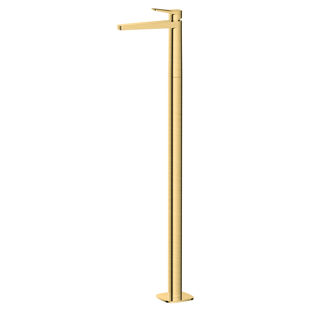 RAK Petit Brushed Gold Freestanding Basin Mixer Tap for Modern Bathrooms