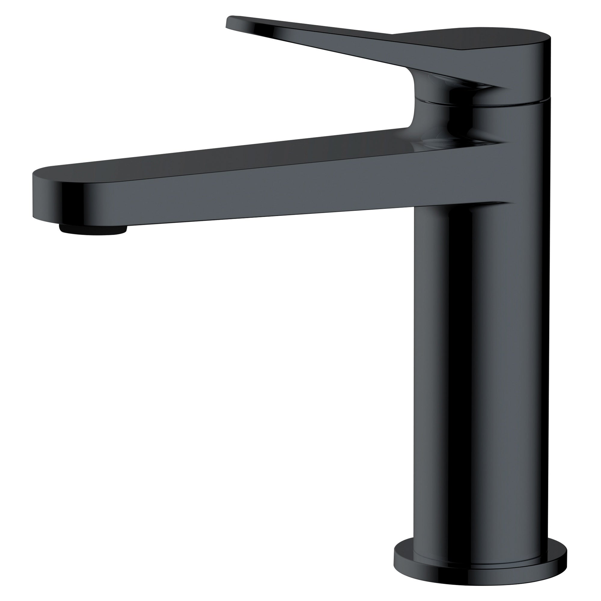 RAK Petit Matt Black Modern Basin Mono Mixer Tap - Durable Solid Brass, Contemporary Design & 15-Year Guarantee