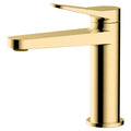 RAK Petit Round Modern Brushed Gold Basin Mono Mixer Tap - Solid Brass & WRAS Approved, 15-Year Guarantee