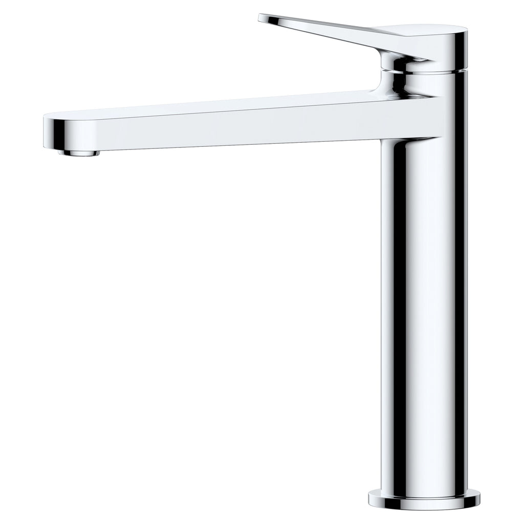 RAK Petit Mid-Height Basin Mixer Tap - Polished Chrome, Modern Design, Solid Brass with 15-Year Guarantee