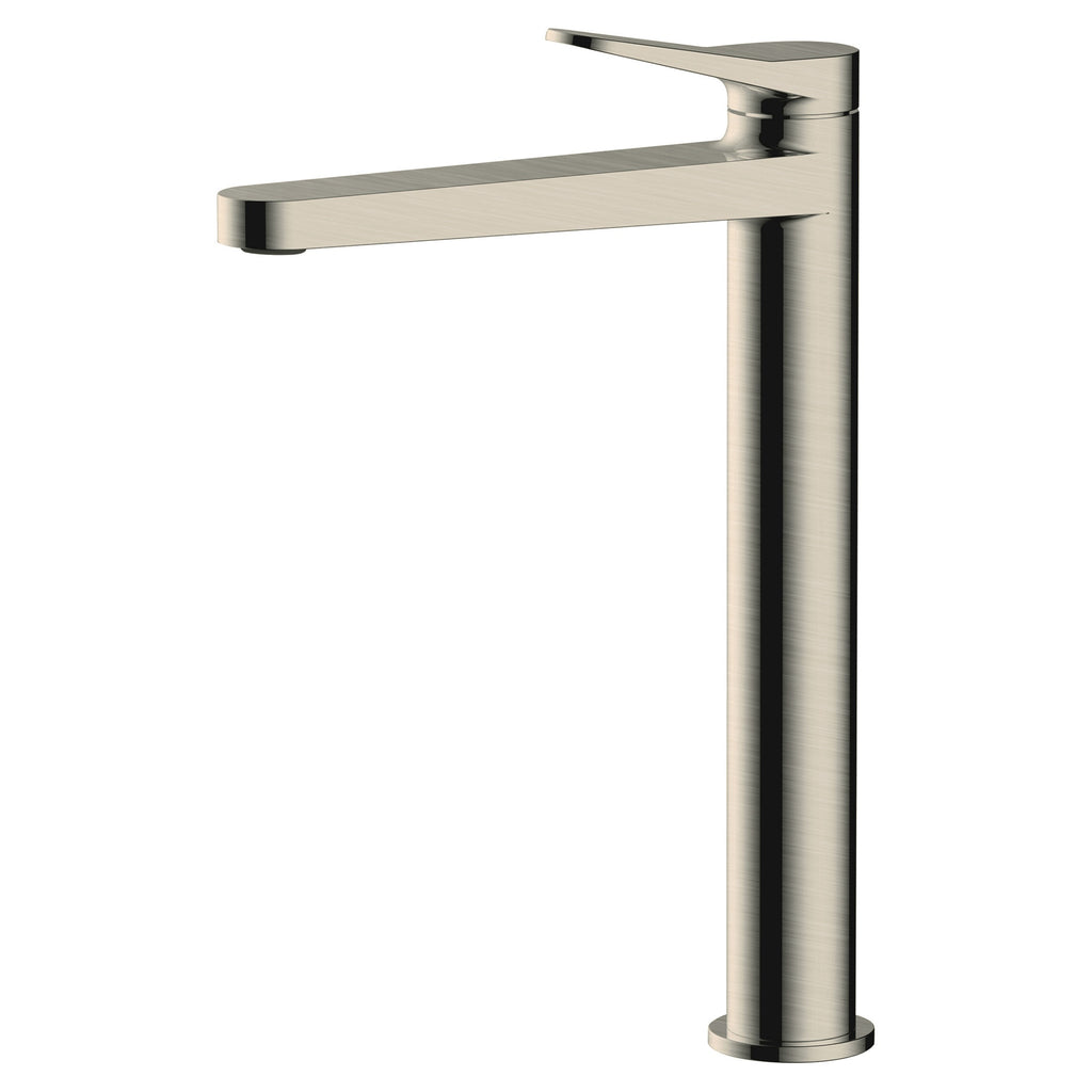 RAK Petit Tall Mono Basin Mixer Tap - Brushed Nickel, Modern Design, Solid Brass Construction