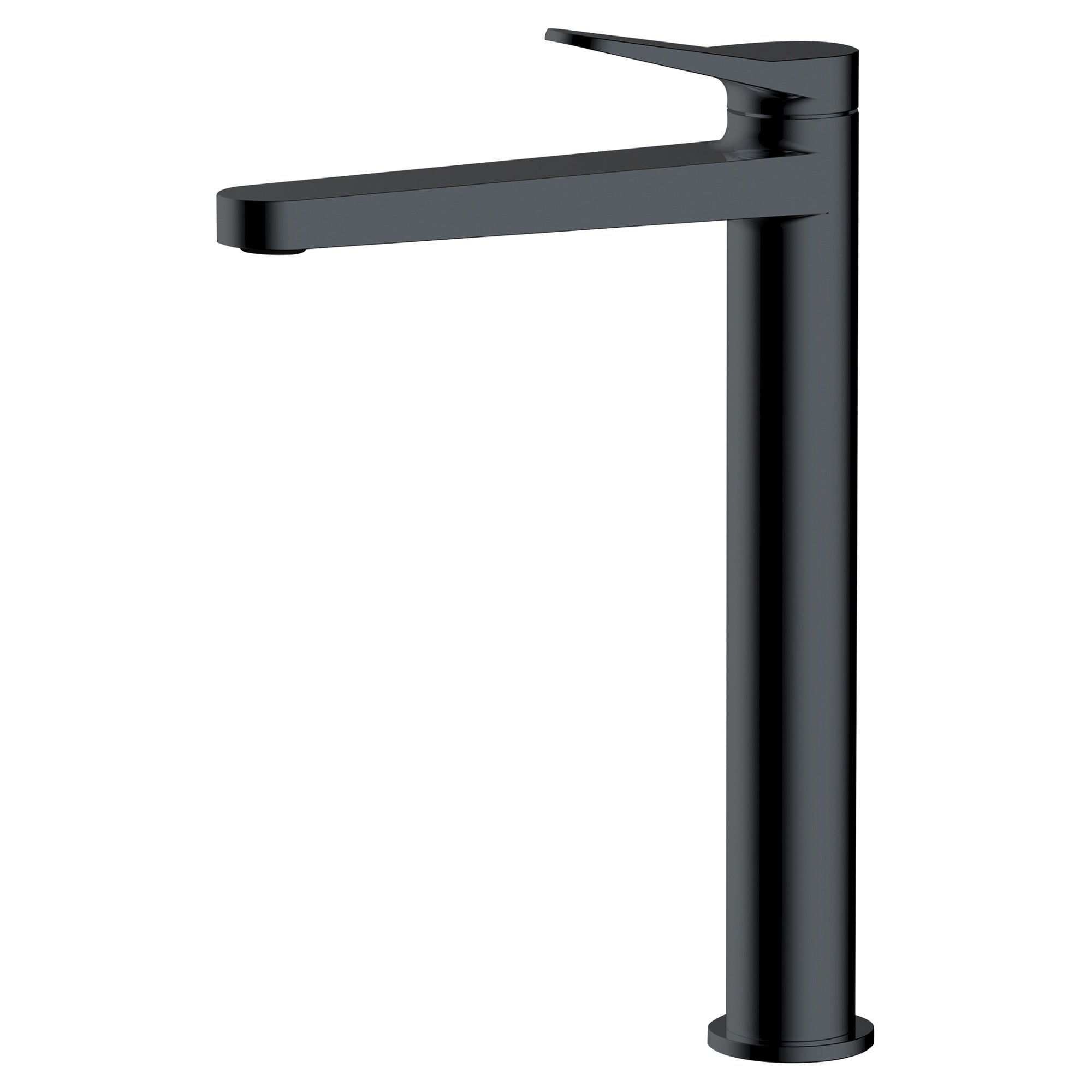 RAK Petit Tall Matt Black Basin Mono Mixer Tap - Solid Brass with 15-Year Guarantee