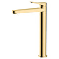 RAK Petit Tall Basin Mixer Tap, Modern Brushed Gold Finish, Solid Brass Construction, Ideal for Countertop Basins