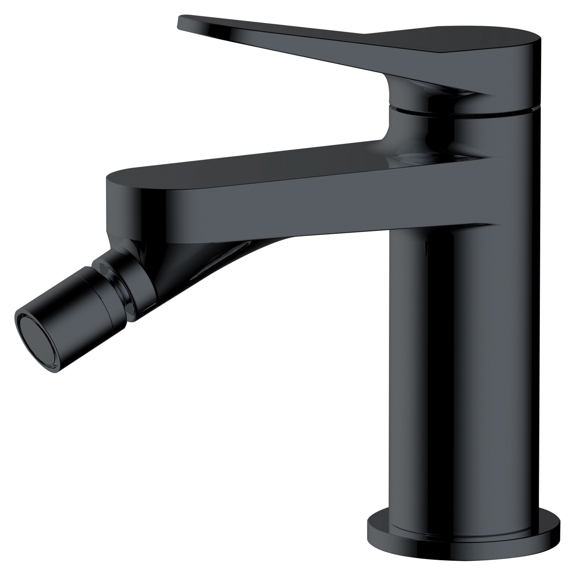 RAK Petit Round Matt Black Bidet Mixer Tap - Modern Solid Brass Single Lever Design with 15-Year Guarantee