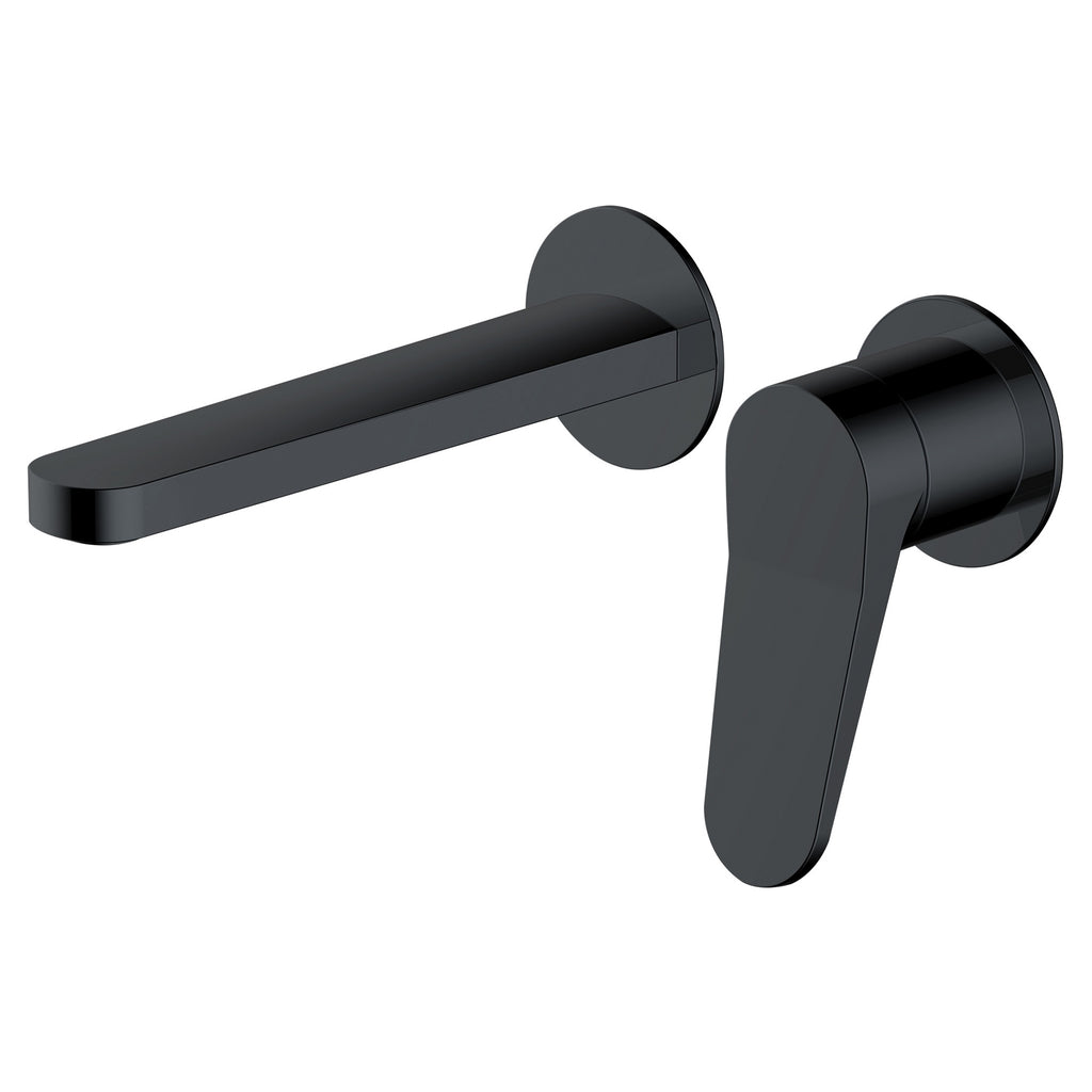 RAK Petit Matt Black Wall Mounted Basin Mixer Tap - Modern Lever Design