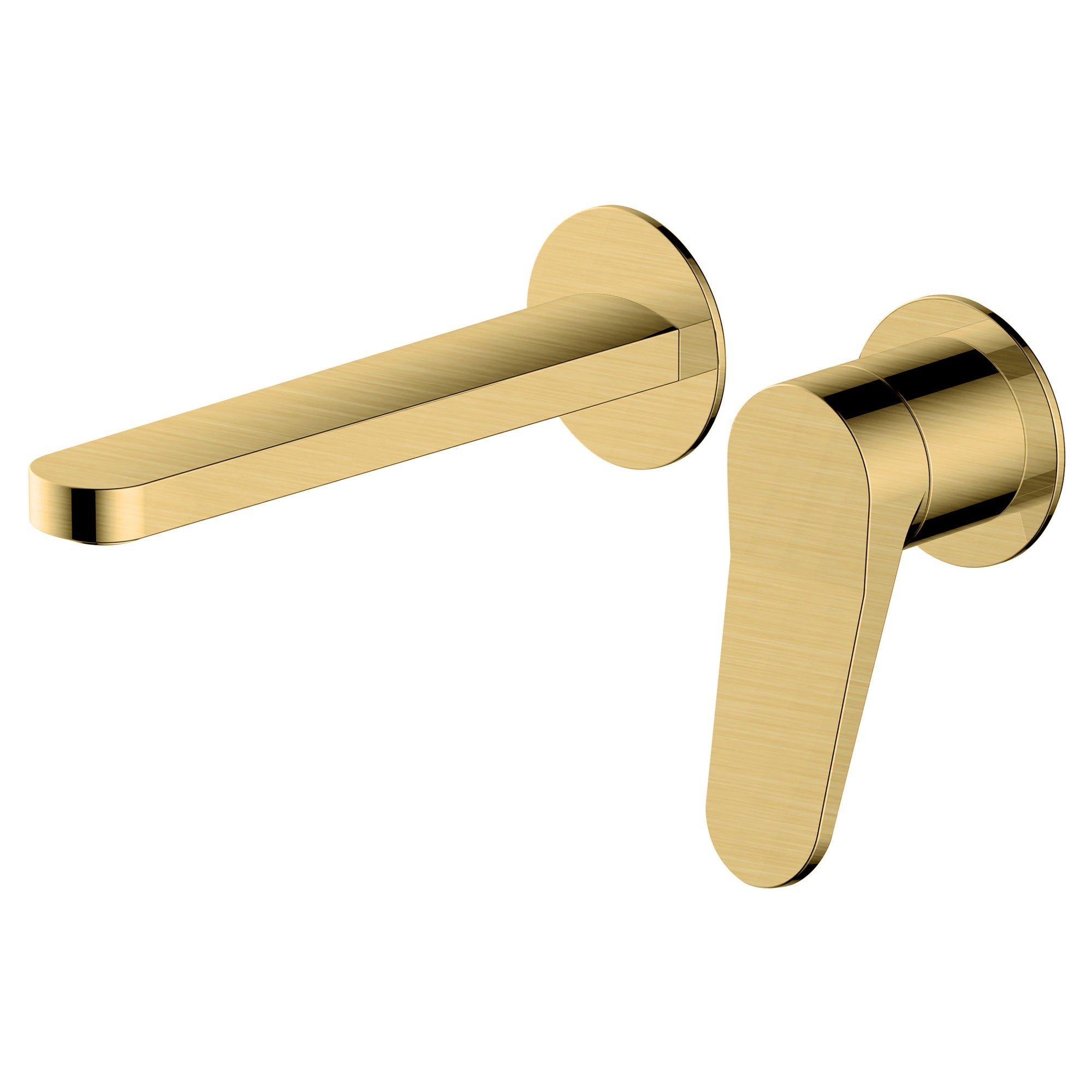 RAK Petit Wall Mounted Basin Mixer Tap - Brushed Gold with Single Lever Control