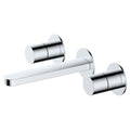 RAK Petit Polished Chrome Wall Mounted 3-Hole Basin Mixer Tap with Dual Lever Controls