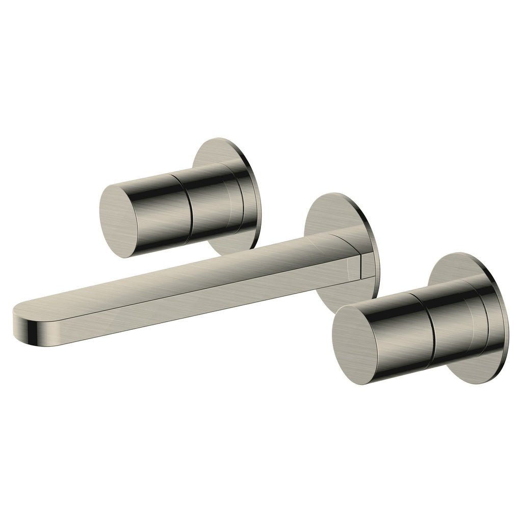 RAK Petit Brushed Nickel 3-Hole Wall Mounted Basin Mixer Tap