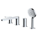 RAK Petit Round 4-Hole Deck-Mounted Bath Shower Mixer Tap with Handset - Polished Chrome