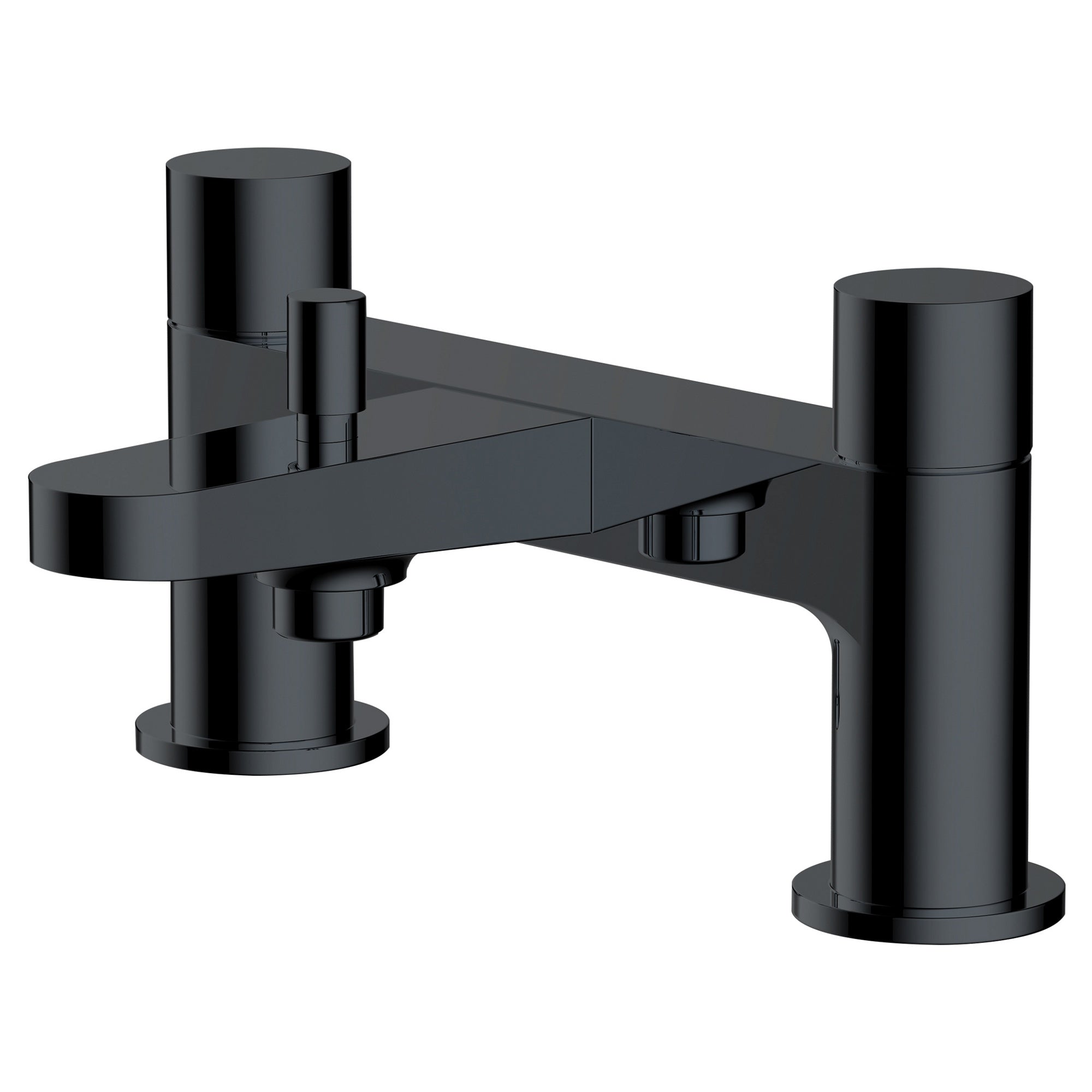 RAK Petit Modern Matt Black Round Bath Filler Mixer Tap - Solid Brass