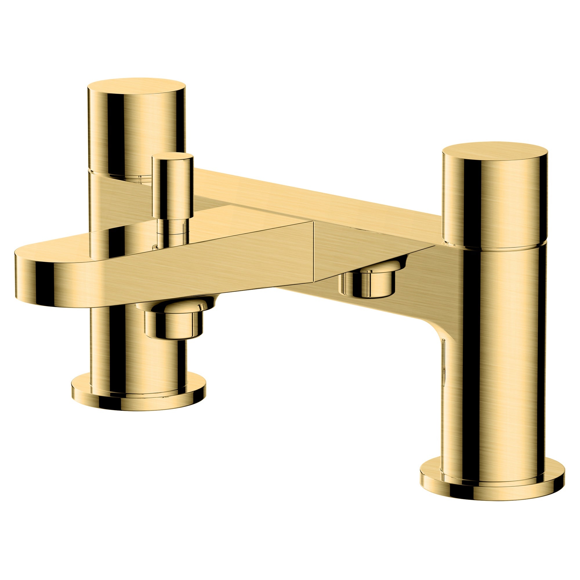 RAK Petit Brushed Gold Round Bath Filler Mixer Tap - Solid Brass for Contemporary UK Bathrooms