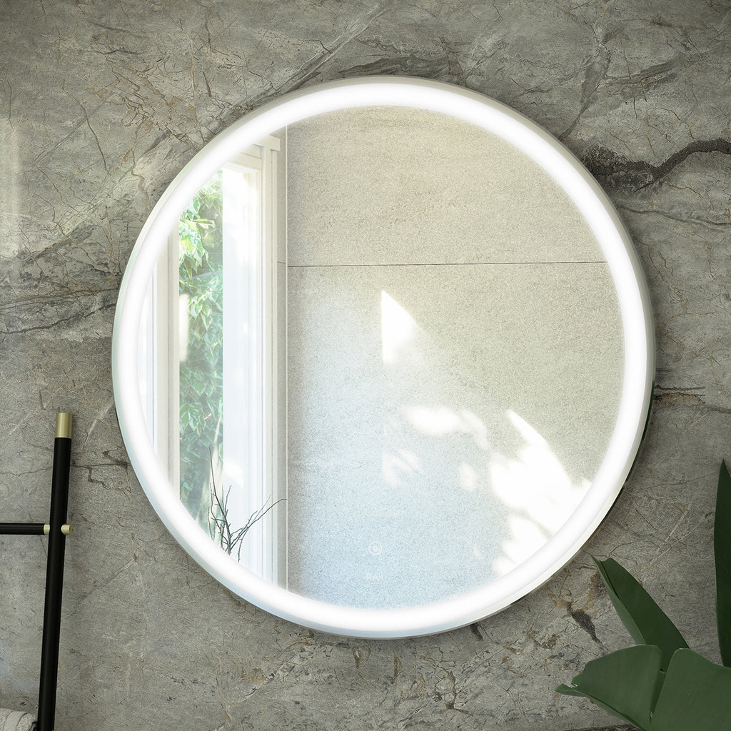 RAK Ceramics Art Round 600mm Chrome LED Illuminated Bathroom Mirror with Touch Sensor & Demister