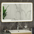 RAK Art Soft 1200x600mm Brushed Gold Illuminated Bathroom Mirror with Touch Sensor & Demister Pad