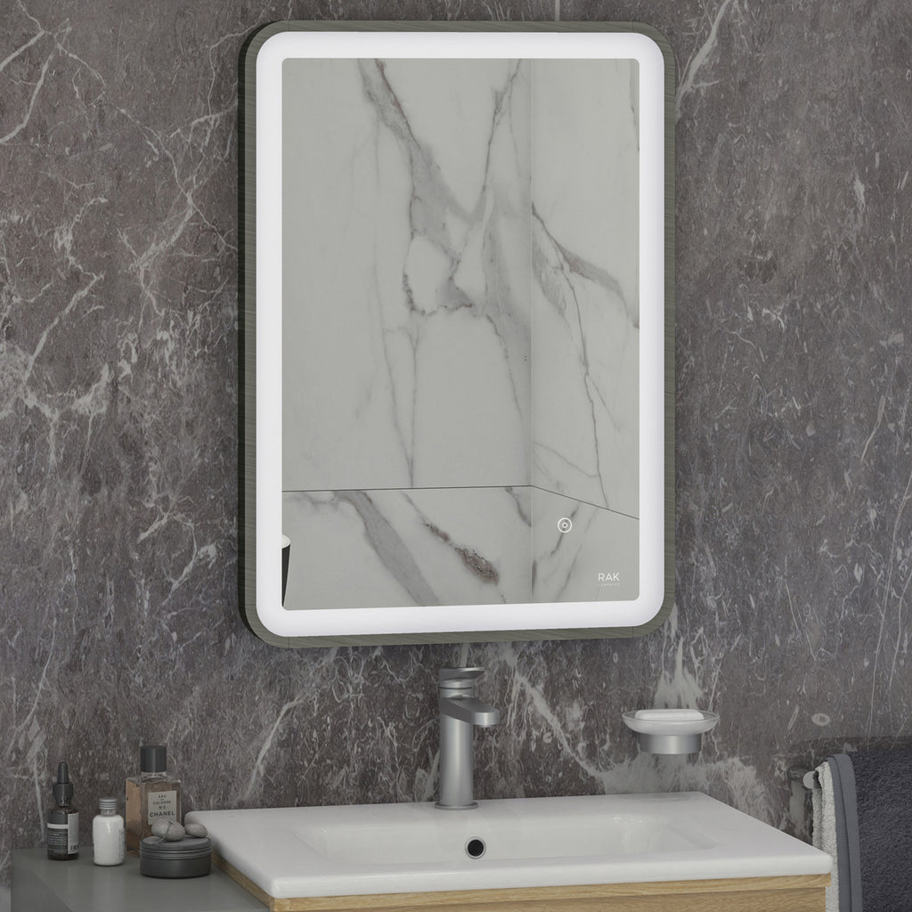 RAK Art Soft 500x700mm LED Illuminated Bathroom Mirror with Touch Sensor & Demister Pad