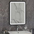 RAK Art Soft Matt Black LED Bathroom Mirror, 500x700mm - Touch Sensor & Demister Pad, IP44 Rated