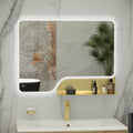 RAK Ornate 1000x600mm Brushed Gold LED Illuminated Bathroom Mirror with Touch Sensor & Demister