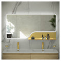 RAK Ornate 1200x600 Brushed Gold LED Illuminated Bathroom Mirror with Touch Sensor & Demister