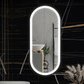 RAK Picture Oval Matt Black Illuminated Bathroom Mirror with Touch Sensor & Demister Pad, 550x1000mm, IP44