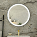 RAK Picture Round 800mm Brushed Nickel LED Bathroom Mirror with Touch Sensor & Demister Pad, IP44 Rated