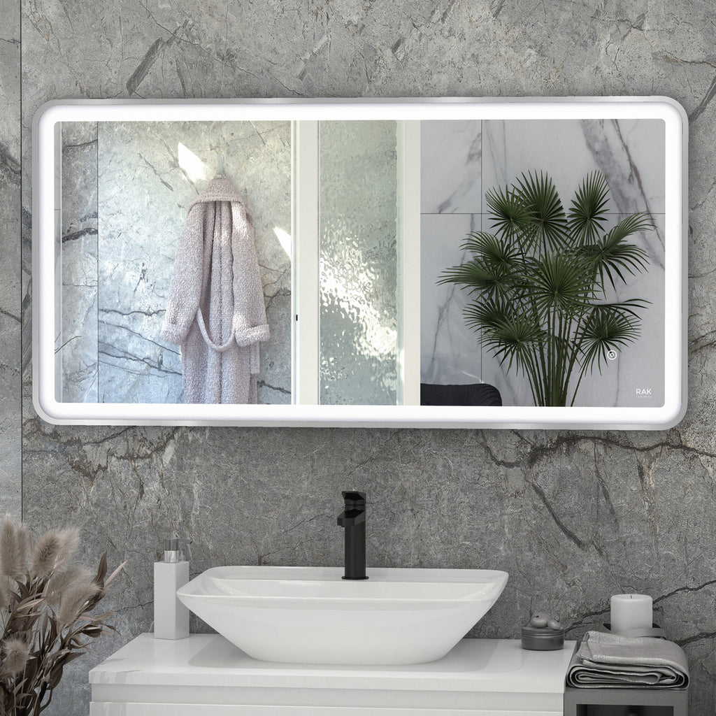 RAK Picture Soft 1200x600mm Illuminated Bathroom Mirror with Touch Sensor & Demister, Chrome