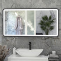 RAK Picture Soft Matt Black LED Illuminated Bathroom Mirror, 1000x600mm (WxH), Touch Sensor & IP44
