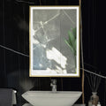 RAK Picture Square 500x700mm Brushed Gold Illuminated Bathroom Mirror with Touch Sensor & Demister, IP44 Rated