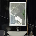 RAK Picture Square Brushed Nickel LED Illuminated Bathroom Mirror 600x800mm with Touch Sensor & IP44 Rating
