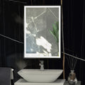 RAK Picture Square 600x800mm Matt Black LED Bathroom Mirror with Demister & Touch Sensor, IP44