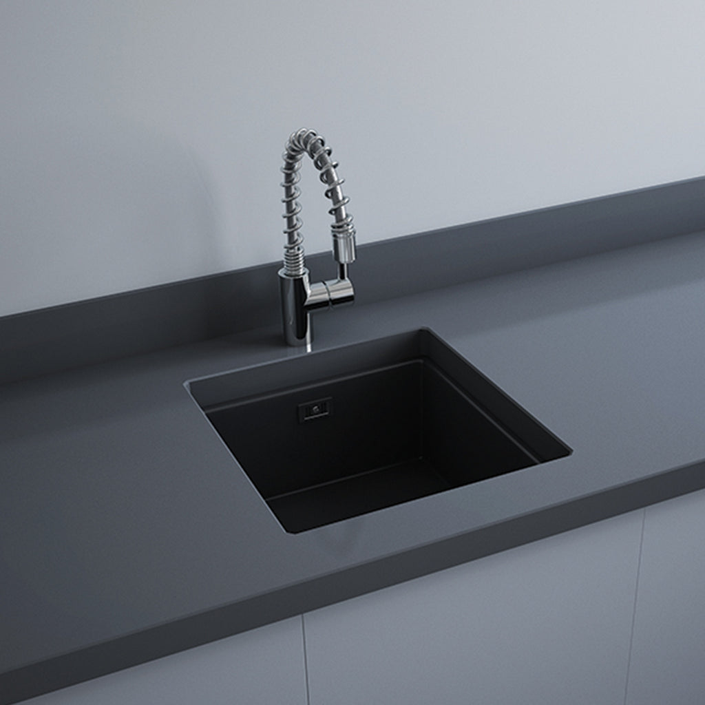 RAK Ceramics Silvia 450mm Fire Clay Undermount Kichen Sink Matt Black