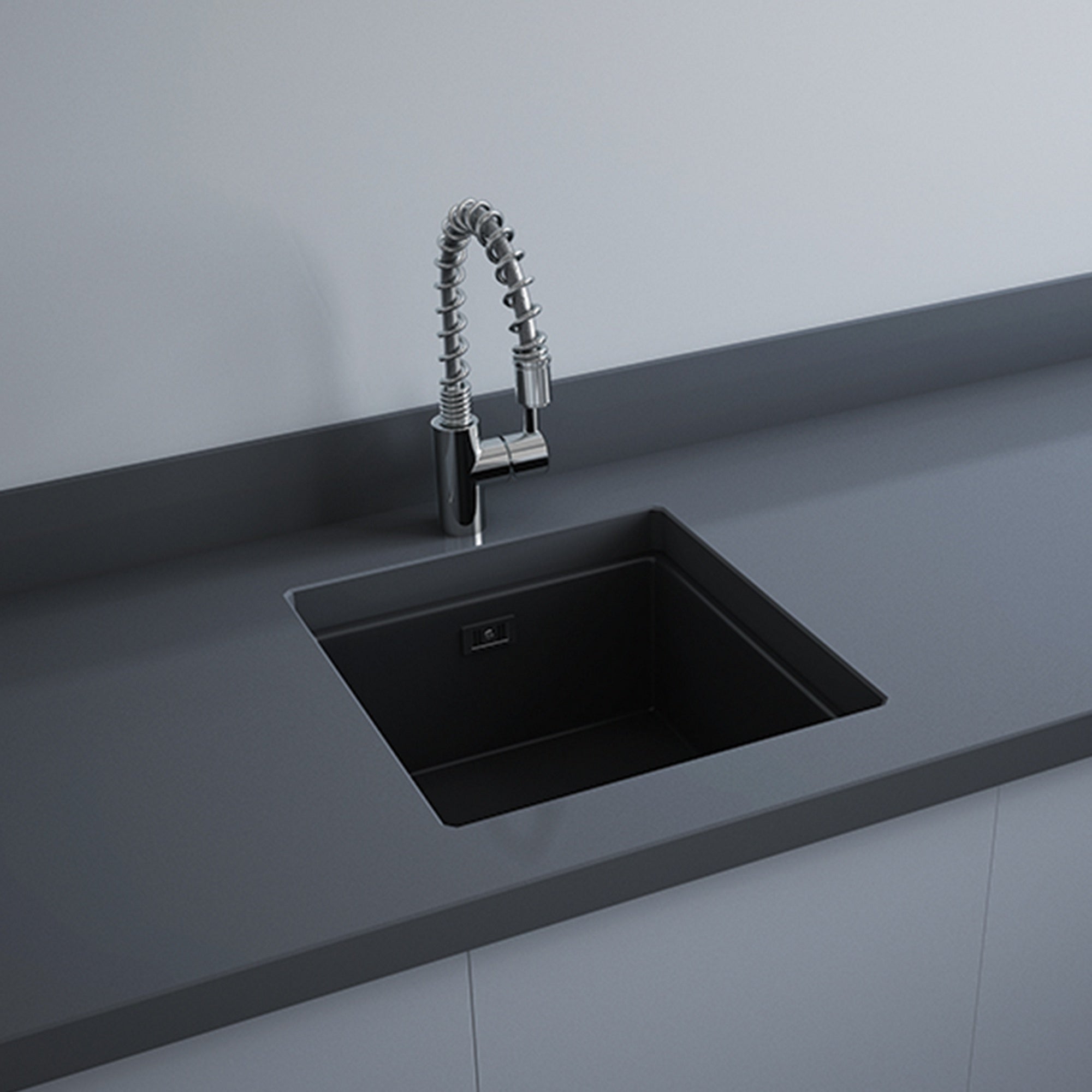 RAK Ceramics Silvia 450mm Fire Clay Undermount Kichen Sink Matt Black
