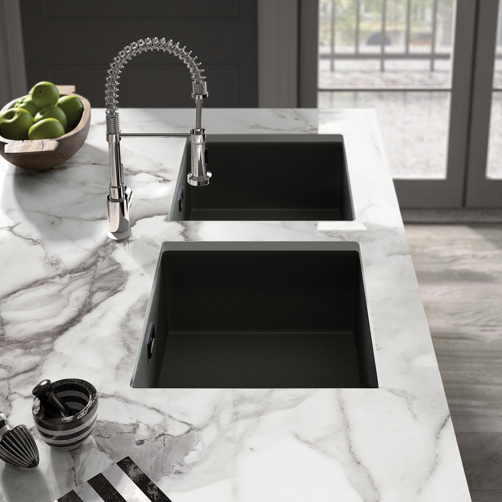 RAK Ceramics Silvia 450mm Fire Clay Undermount Kichen Sink Matt Black