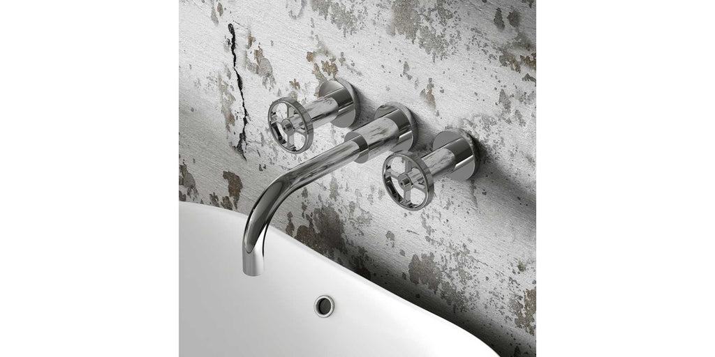 Hudson Reed Revolution Chrome Wall-Mounted Basin Mixer Tap TIW317 - Brass Body, Polished Finish.