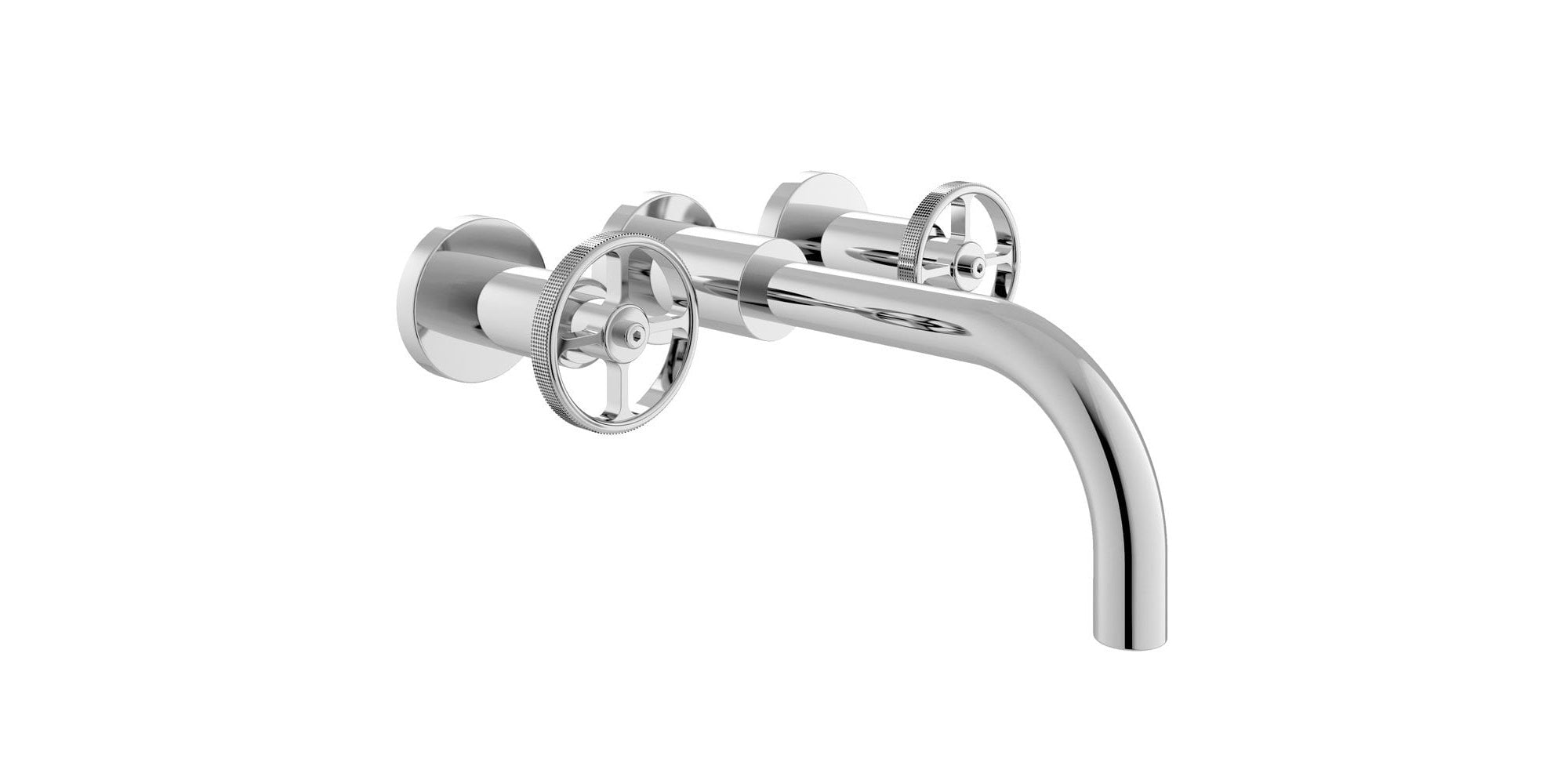 Hudson Reed Revolution Chrome Wall-Mounted Basin Mixer Tap TIW317 - Brass Body, Polished Finish.