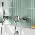 Veraison Wall Mounted Bath Shower Mixer With Kit Chrome Contemporary 2 Hole 110mm