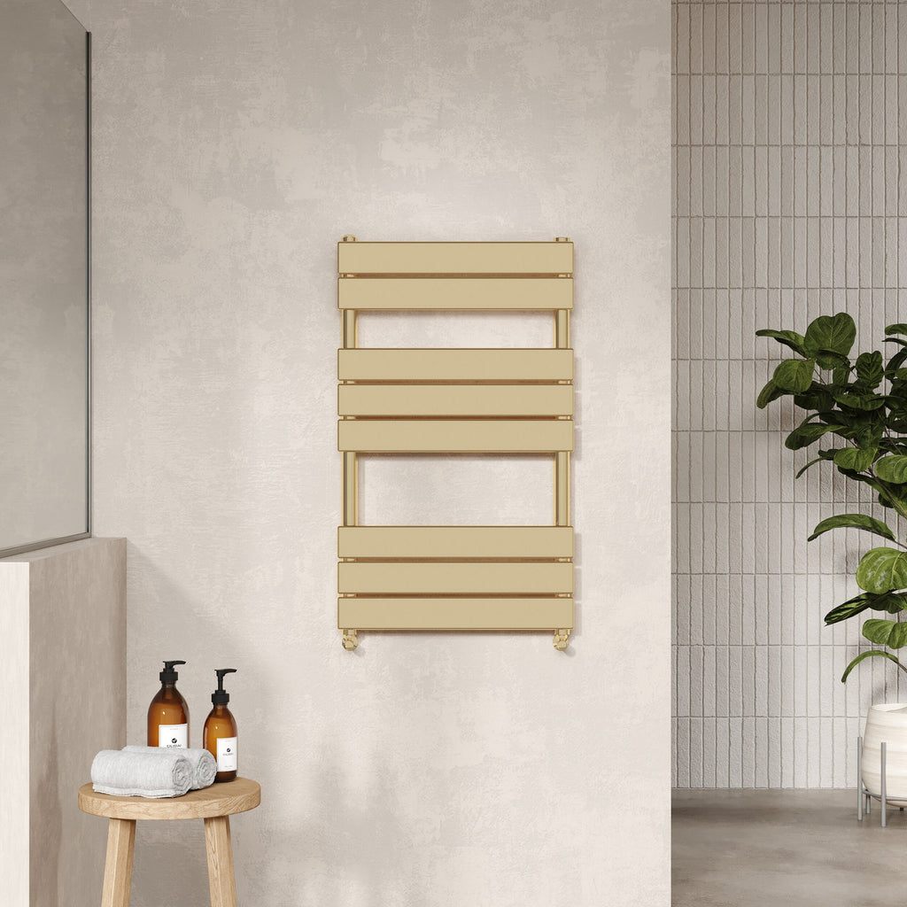 Piazza Square Towel Radiator with Flat Panels 840mm x 500mm