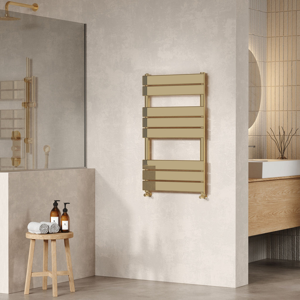 Piazza Square Towel Radiator with Flat Panels 840mm x 500mm