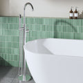 Veda Floor Standing Bath Shower Mixer With Kit Chrome Contemporary 1 Tap Hole