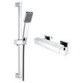 Square Exposed Wall Thermostatic Bar Shower Mixer with Riser Kit