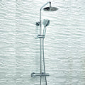 Chrome Thermostatic Overhead Column Shower Kit Round